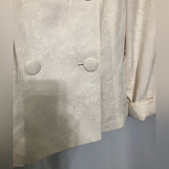 TALBOTS Off White BROCADE Jacket NWOT FLAWLESS - Picture 4 of 11